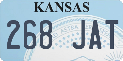 KS license plate 268JAT