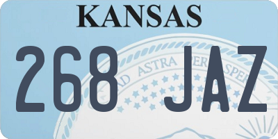 KS license plate 268JAZ