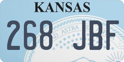 KS license plate 268JBF