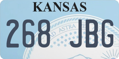 KS license plate 268JBG