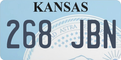 KS license plate 268JBN
