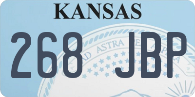 KS license plate 268JBP