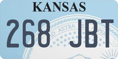 KS license plate 268JBT