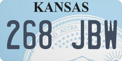 KS license plate 268JBW
