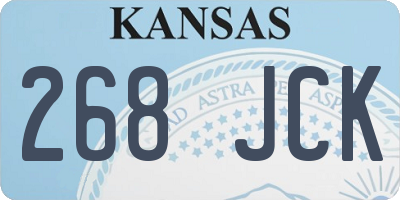 KS license plate 268JCK