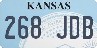 KS license plate 268JDB