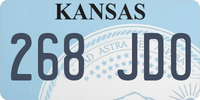 KS license plate 268JDO