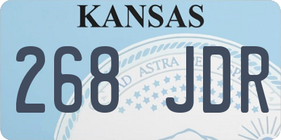 KS license plate 268JDR