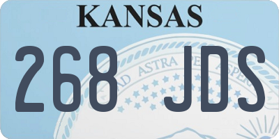 KS license plate 268JDS
