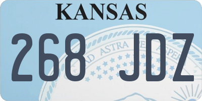 KS license plate 268JDZ