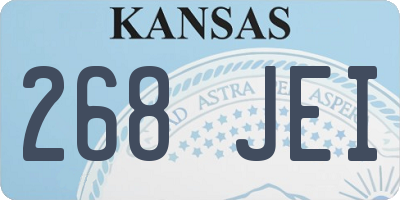 KS license plate 268JEI
