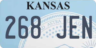KS license plate 268JEN