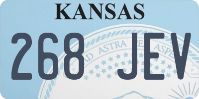 KS license plate 268JEV