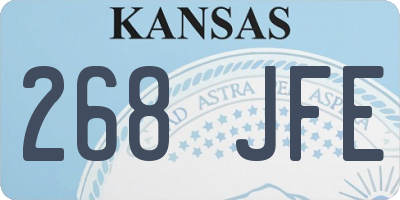 KS license plate 268JFE