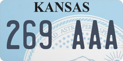 KS license plate 269AAA