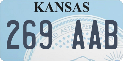 KS license plate 269AAB