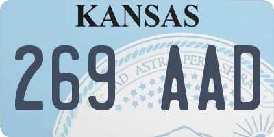 KS license plate 269AAD