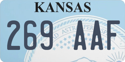 KS license plate 269AAF
