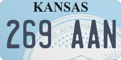 KS license plate 269AAN