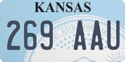 KS license plate 269AAU