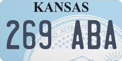 KS license plate 269ABA