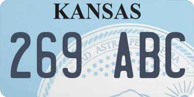 KS license plate 269ABC
