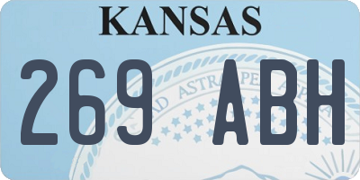 KS license plate 269ABH