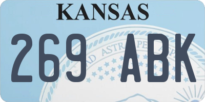 KS license plate 269ABK