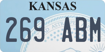 KS license plate 269ABM