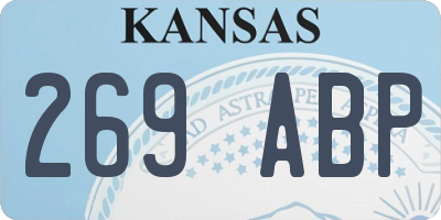KS license plate 269ABP