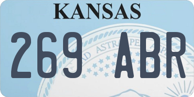 KS license plate 269ABR