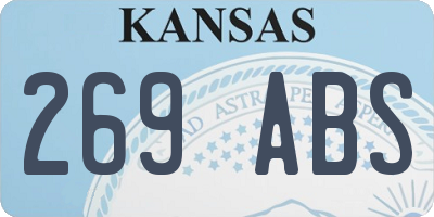 KS license plate 269ABS