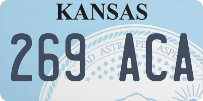 KS license plate 269ACA