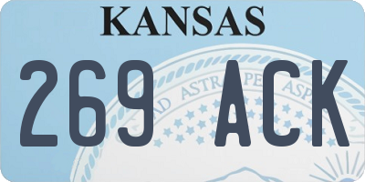 KS license plate 269ACK