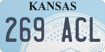 KS license plate 269ACL