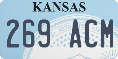KS license plate 269ACM
