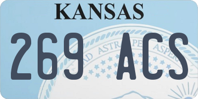 KS license plate 269ACS