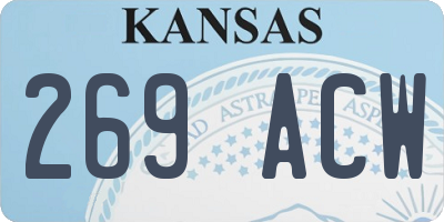 KS license plate 269ACW