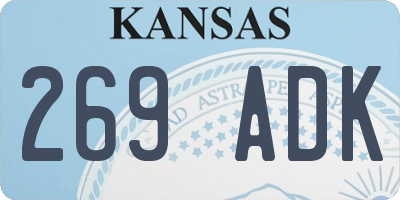 KS license plate 269ADK