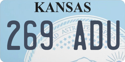 KS license plate 269ADU