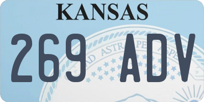 KS license plate 269ADV