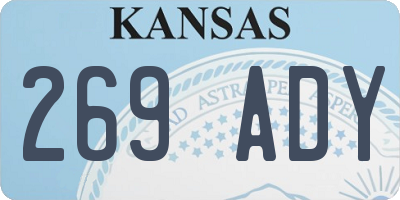 KS license plate 269ADY