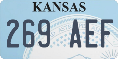 KS license plate 269AEF