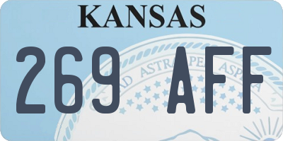 KS license plate 269AFF