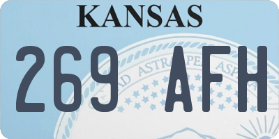 KS license plate 269AFH