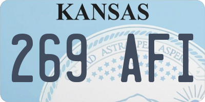 KS license plate 269AFI