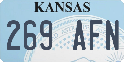 KS license plate 269AFN