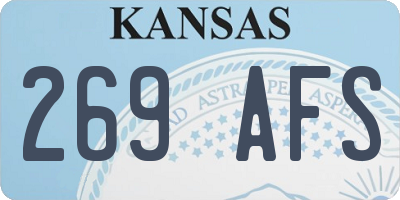 KS license plate 269AFS