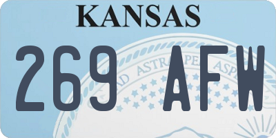 KS license plate 269AFW