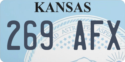 KS license plate 269AFX
